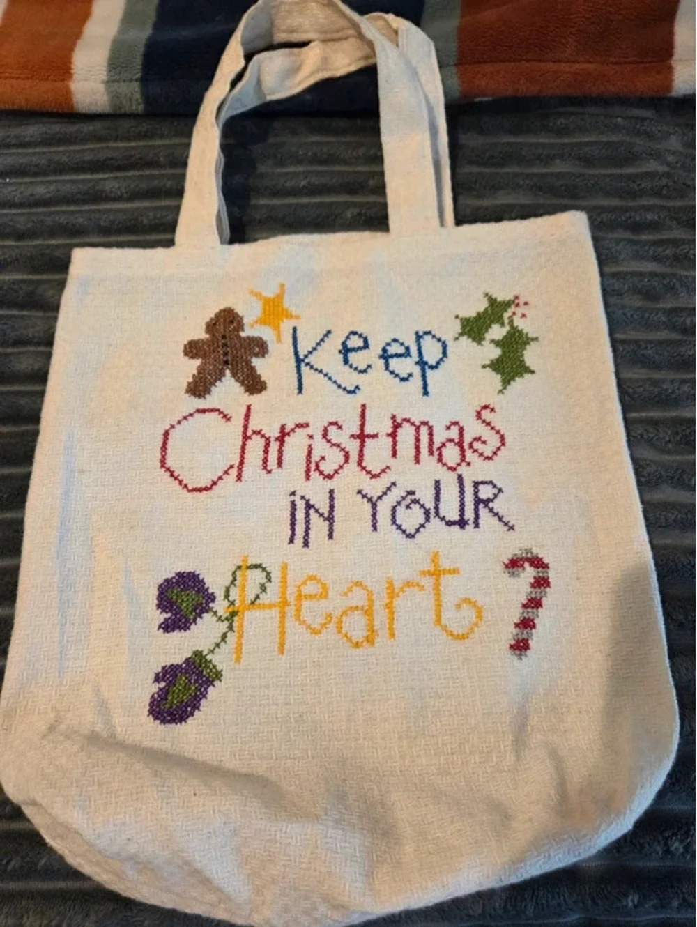 Christmas handmade tote bag